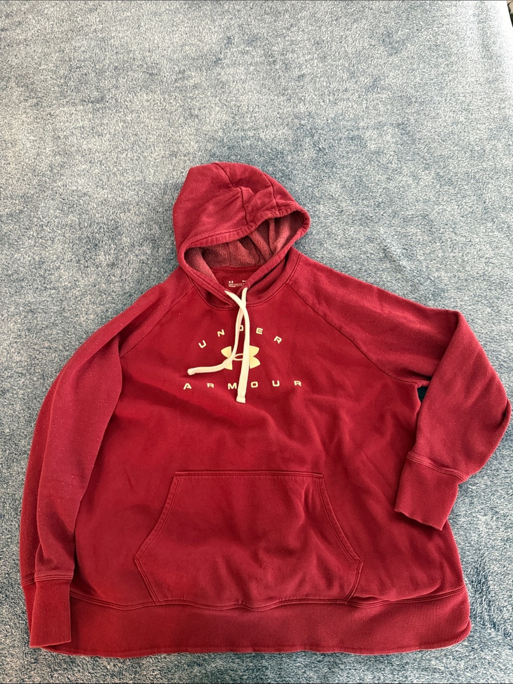 Under Armour Men’s Burgundy Crewneck Hoodie with Logo